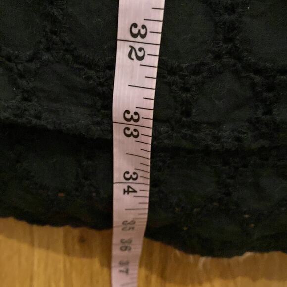 Motherhood Maternity Black Eyelet Sleeveless Midi Dress Sz S Cotton Tiered Hem - Picture 9 of 12